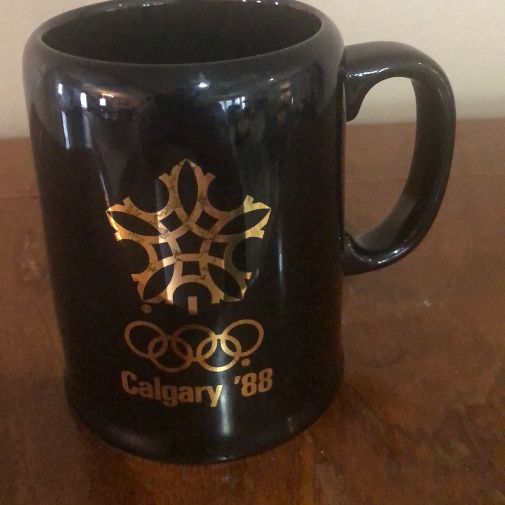 coffee mug from CalgaryWinter Olympics black rare
